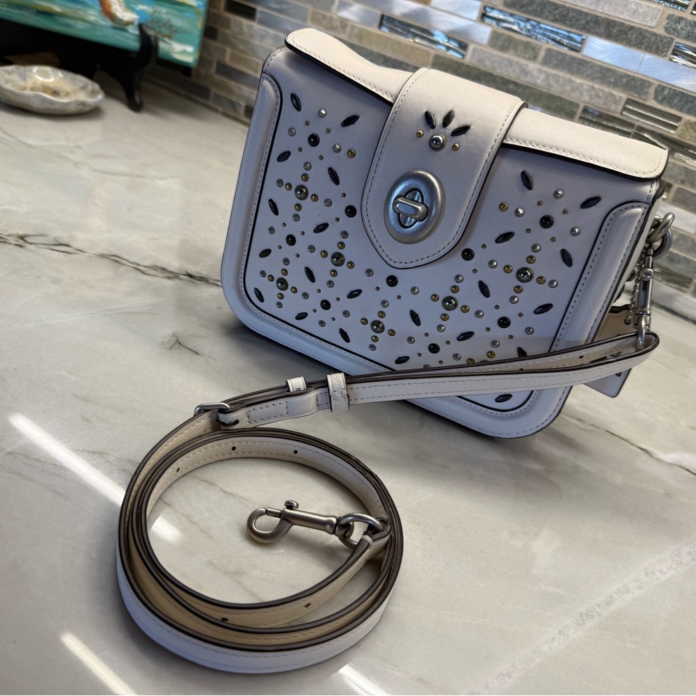 Coach White Studded Crossbody Bag - Picture 4 of 16